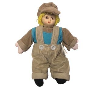 Vintage 7” Boy Porcelain Faced Doll